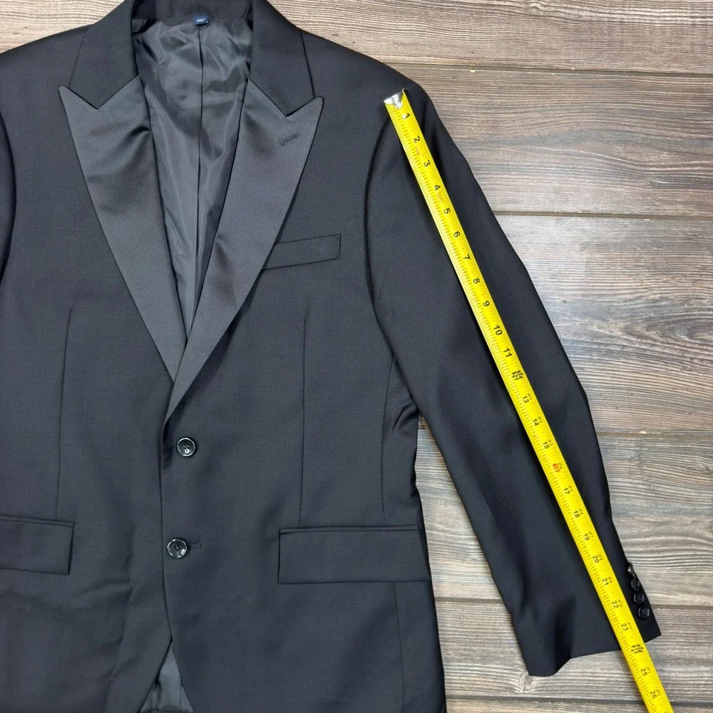 J.Crew Men Size 40S Slim Thompson Tuxedo Jacket Black 100% Wool Blazer A7235 NEW